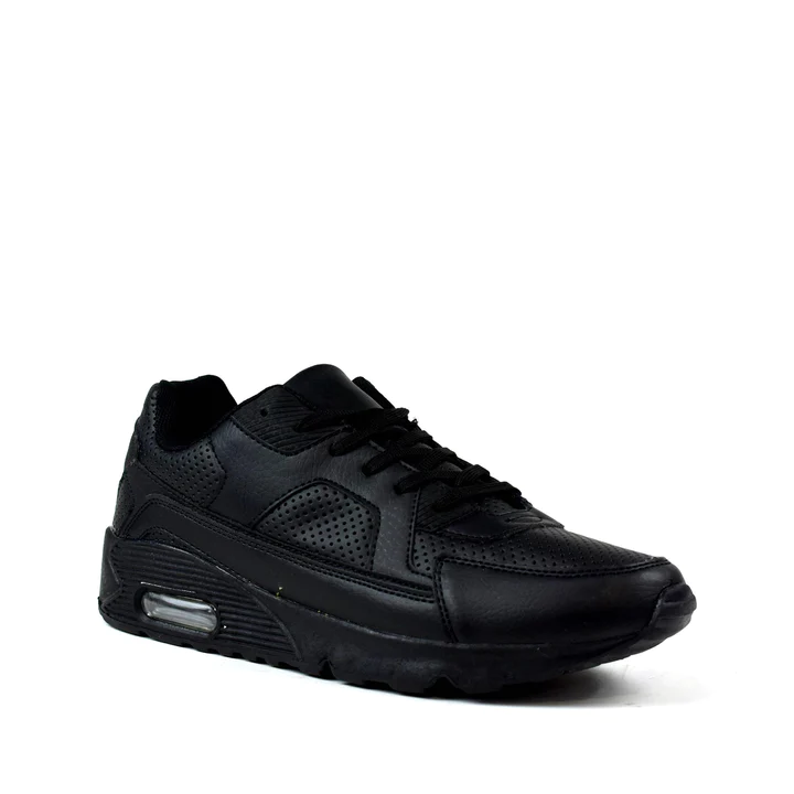 Mens Lace Up Trainers Gym Sneaker Black