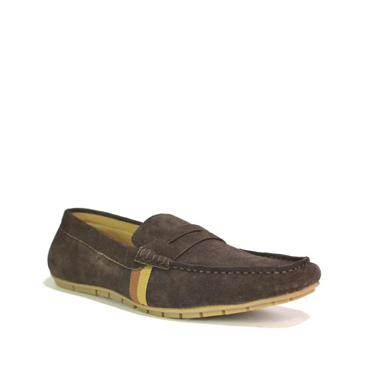 Mens Driving Suede Loafers Brown