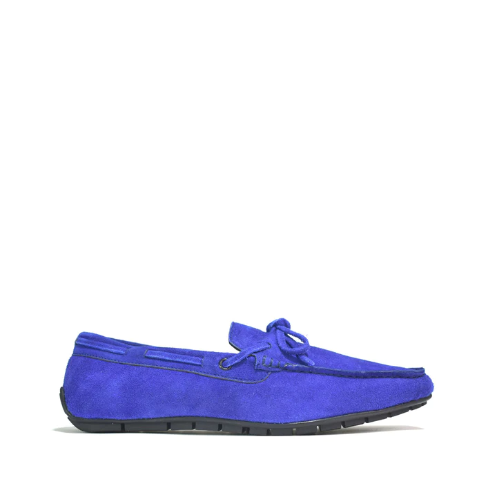 Mens Laced Driving Suede Loafers Navy