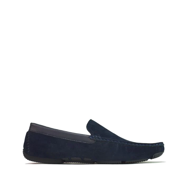 Mens Driving Suede Loafers Navy