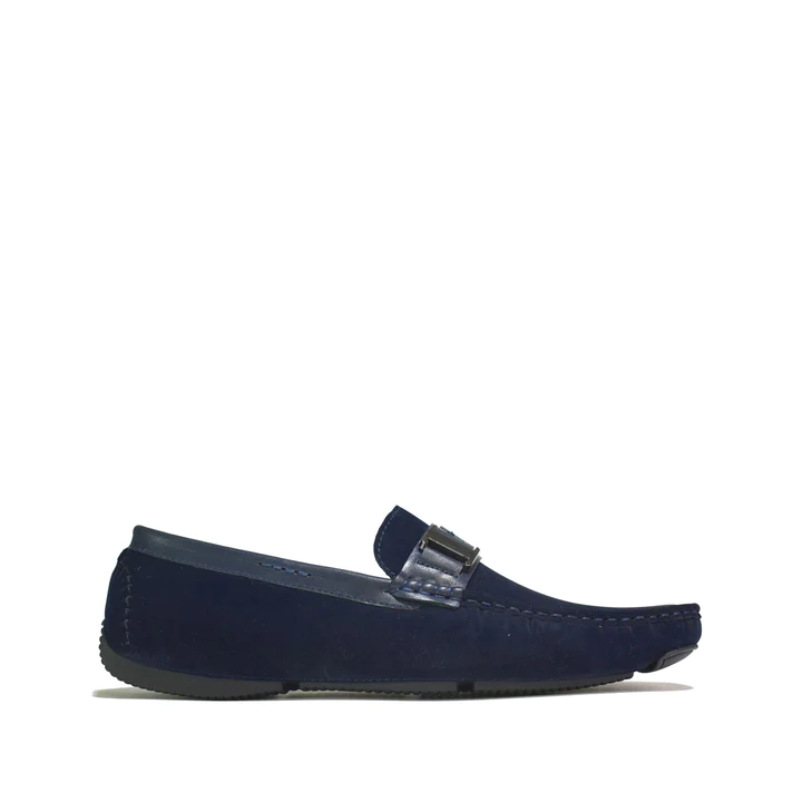 Mens Driving Suede Loafers Navy