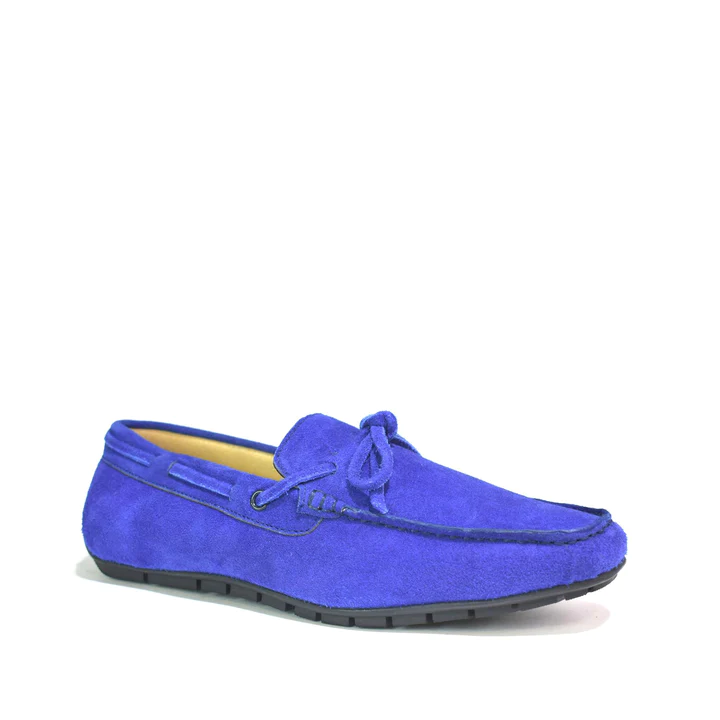 Mens Laced Driving Suede Loafers Navy