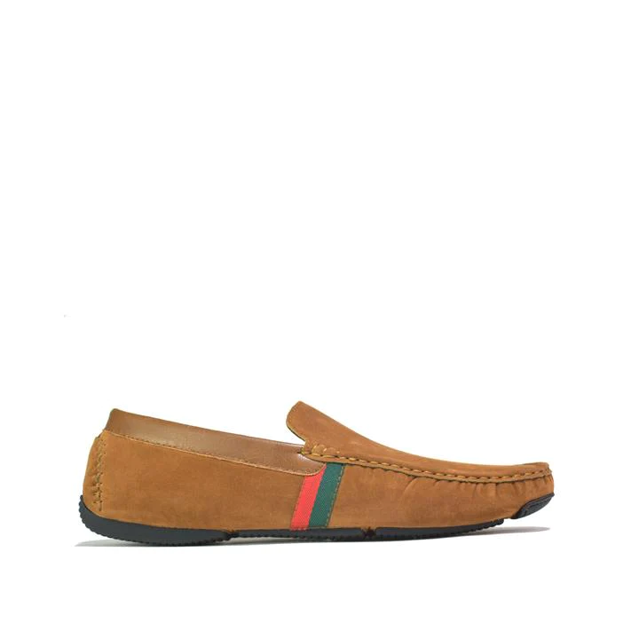 Mens Driving Suede Loafers Tan