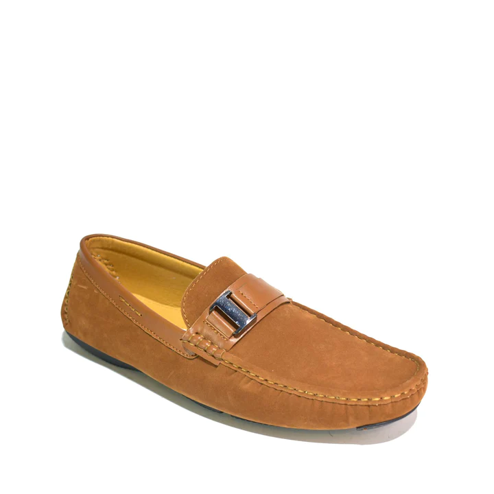 Mens Driving Suede Loafers Tan