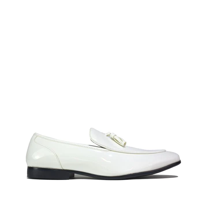 Mens Shoes Leather Tassel White