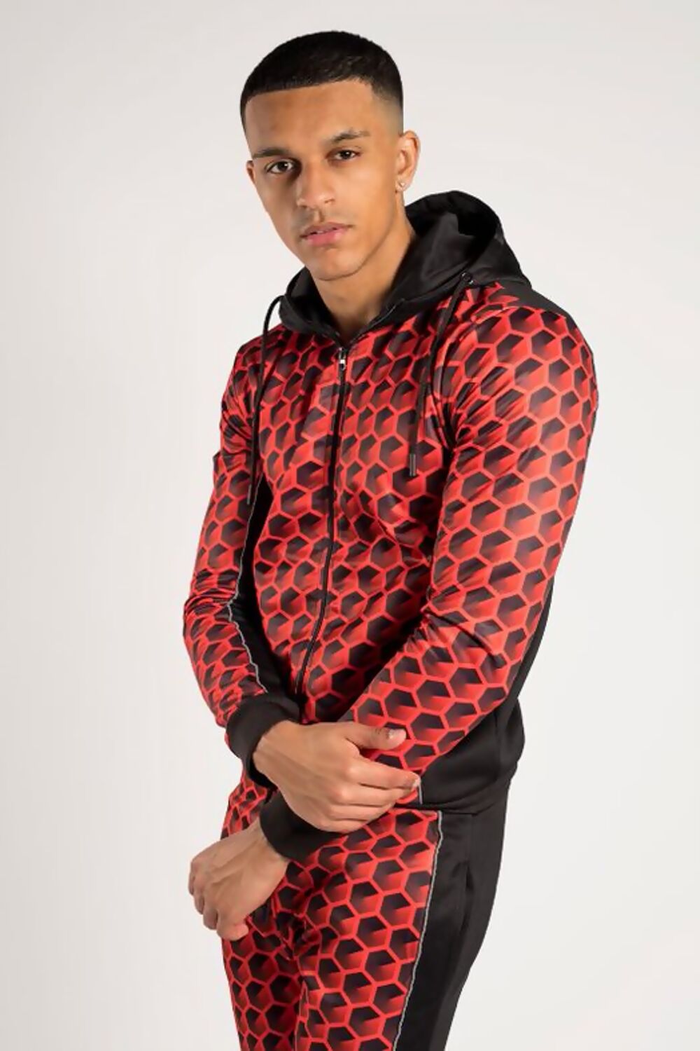 MENS OMBRE GRADIENT COLOURED TRACKSUIT RED