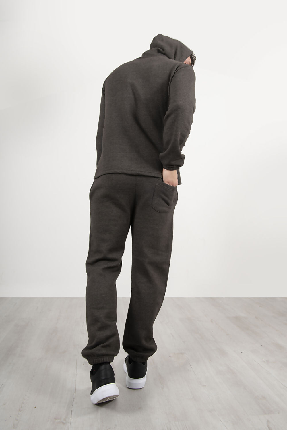 MENS PULLOVER HOODED TRACKSUIT CHARCOAL