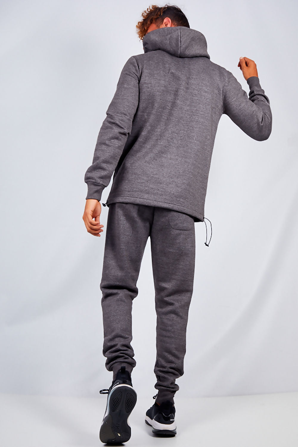 MENS HALF ZIP PULLOVER TRACKSUIT CHARCOAL