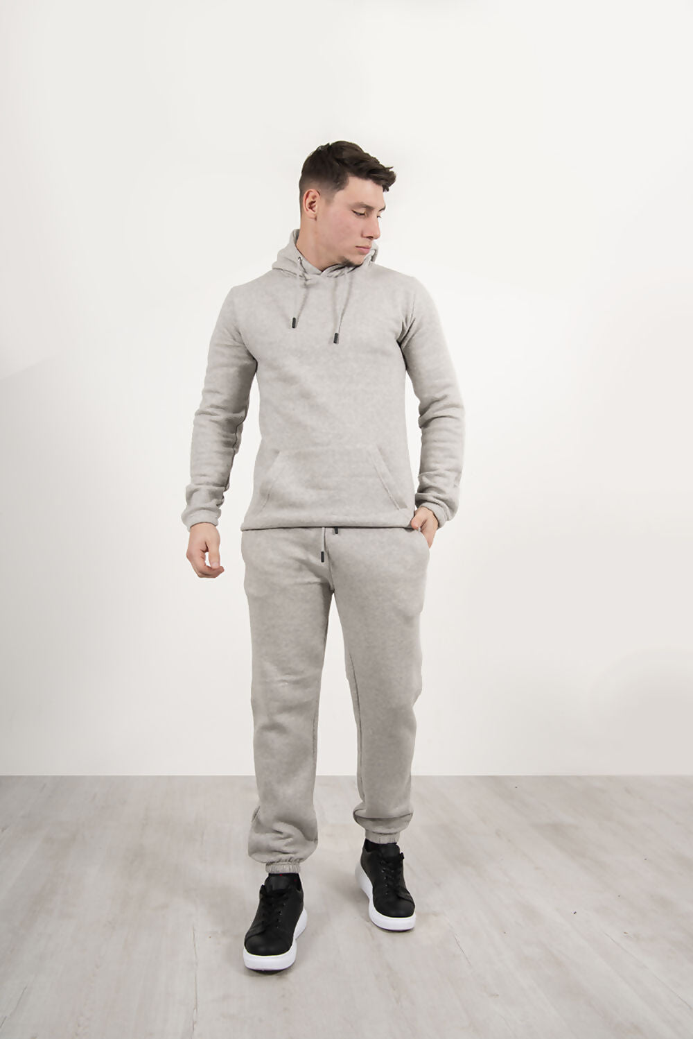 MENS PULLOVER HOODED TRACKSUIT GREY