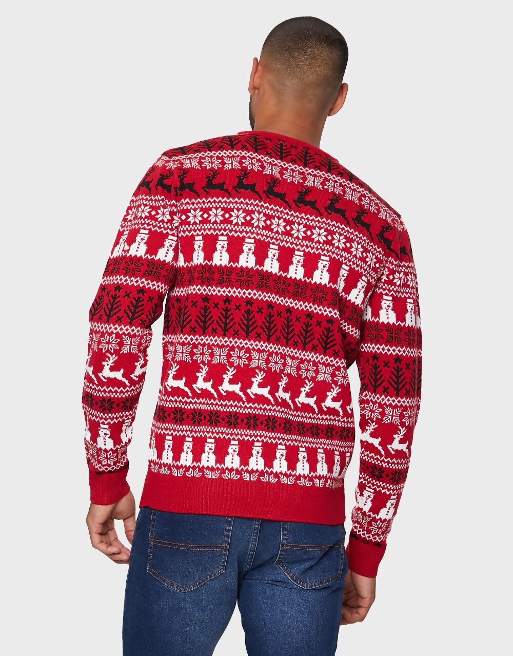 MENS THISTLE CHRISTMAS JUMPER RED
