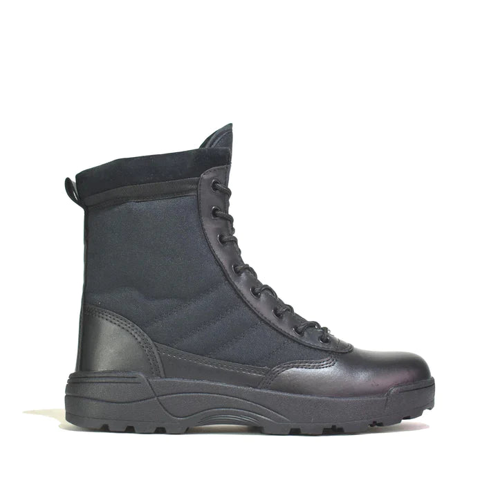 Mens Military Lace Up Boots  Black