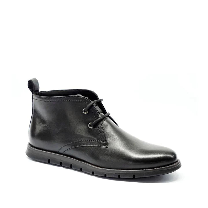 Mens Leather Office Work Lace Up Boot Black