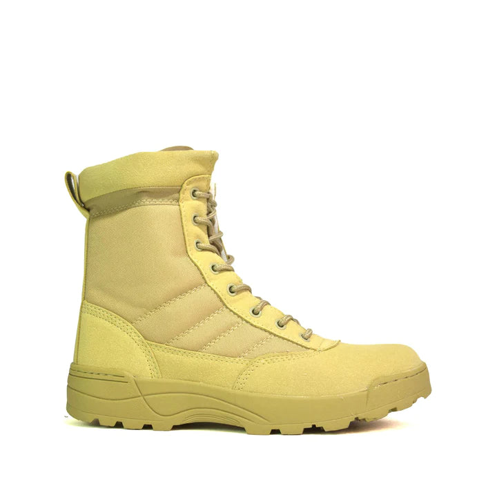 Mens Military Lace Up Boots Sand