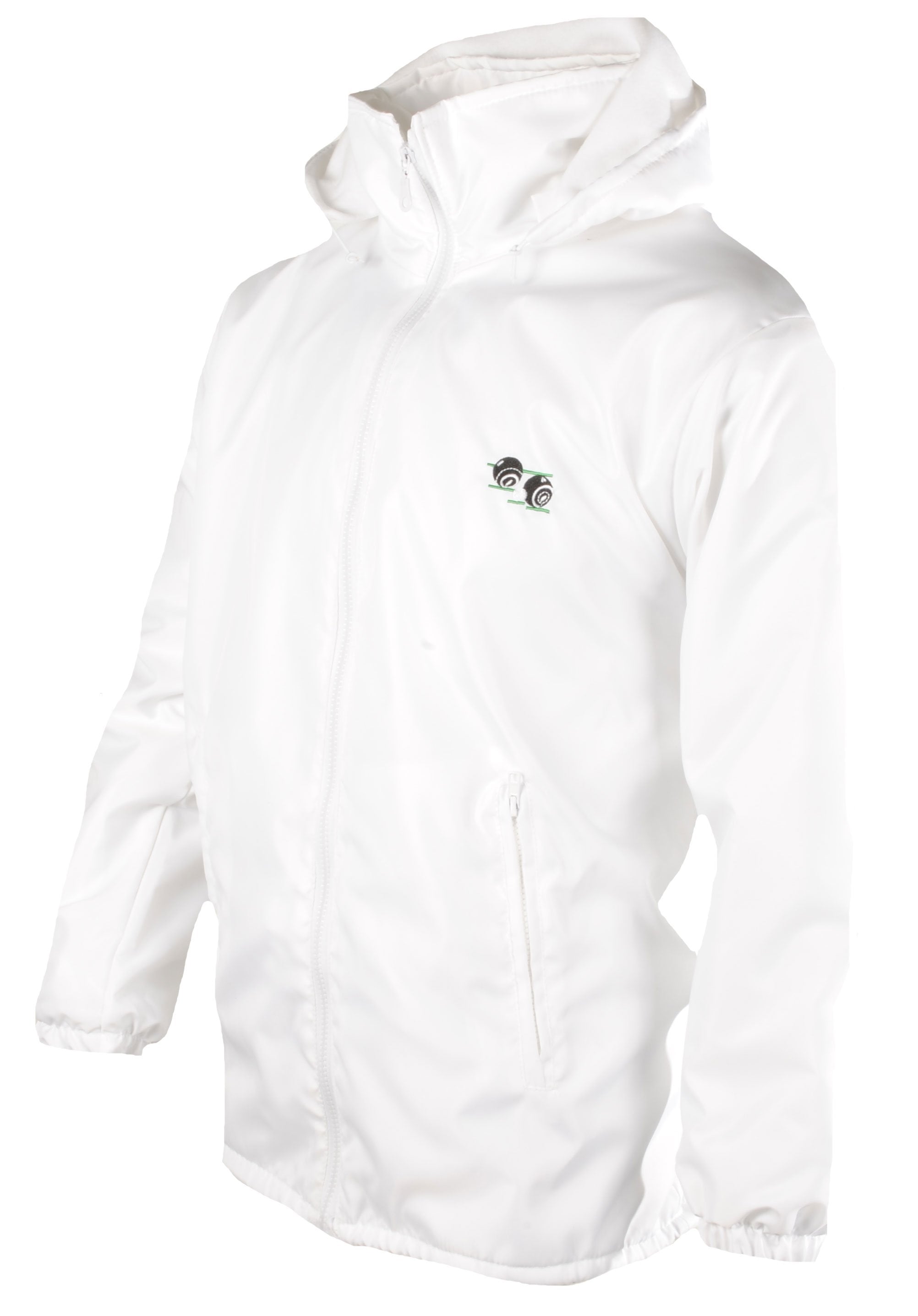 Designer Fleece Lined Hooded Bowling Jackets - White